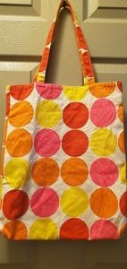 Polka dot canvas bag